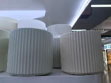 Ceramic pot ribbed